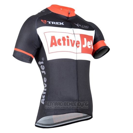 2014 Fahrradbekleidung Trek Shwarz und Orange Trikot Kurzarm und Tragerhose